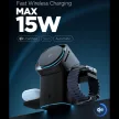 Spigen Essential EF223MS 3in1 Qi2 Rotary Magnetic Magsafe vezeték nélküli töltőállomás, fekete
