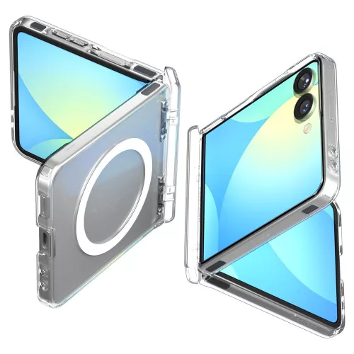 Spigen Ultra Hybrid Pro Mag MagSafe Case Samsung Galaxy Z Flip 7 tok, átlátszó-fehér