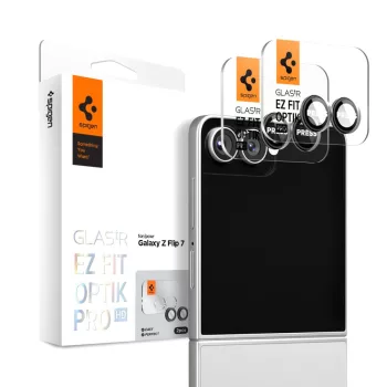   SPIGEN OPTIK PRO HD GLAS.TR ”EZ FIT” CAMERA PROTECTOR 2-PACK GALAXY Z FLIP 7 kameravédő, fekete