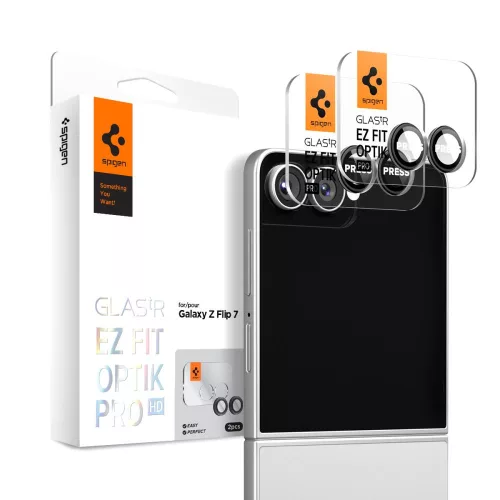 SPIGEN OPTIK PRO HD GLAS.TR ”EZ FIT” CAMERA PROTECTOR 2-PACK GALAXY Z FLIP 7 kameravédő, fekete