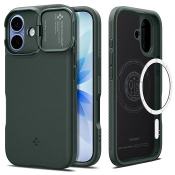 Spigen Optik Armor Mag Magsafe case iPhone 17 tok, zöld