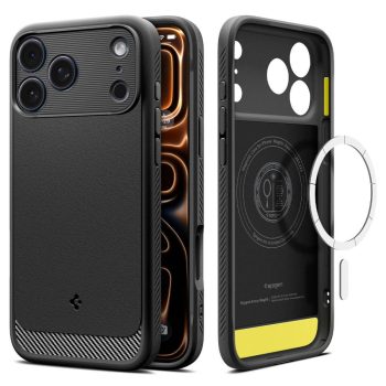   SPIGEN case RUGGED ARMOR MAG MagSafe IPHONE 17 Pro matt tok, fekete