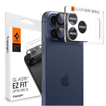   Spigen Glas.Tr Camera EZ FIT Optik Pro XL Apple iPhone 17 Pro kameravédő, fekete
