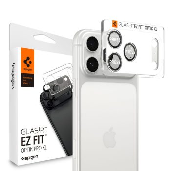   Spigen Glas.Tr Camera EZ FIT Optik Pro XL Apple iPhone 17 Pro kameravédő, ezüst
