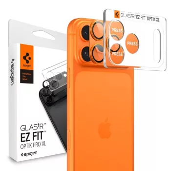   Spigen Glas.Tr Camera EZ FIT Optik Pro XL Apple iPhone 17 Pro Max kameravédő, narancs