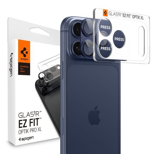 Spigen Glas.Tr Camera EZ FIT Optik Pro XL Apple iPhone 17 Pro Max kameravédő, kék