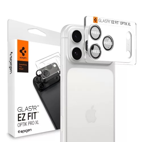 Spigen OPTIK PRO XL GLAS.TR ”EZ FIT” CAMERA PROTECTOR IPHONE 17 PRO MAX kameravédő, ezüst