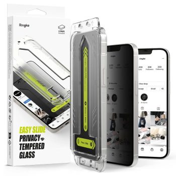   Ringke Easy Slide Privacy Glass 2db for iPhone 13 / 13 Pro / 14 / 16e betekintésvédő üvegfólia