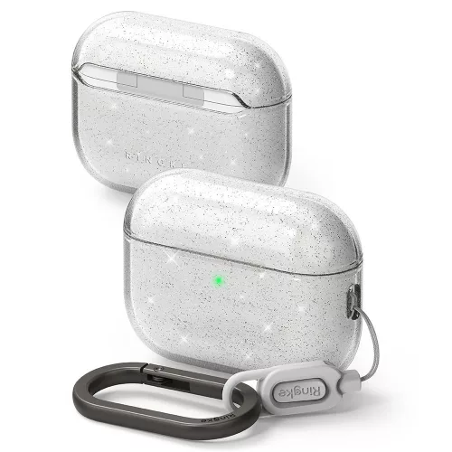 RINGKE AIR APPLE AIRPODS PRO 3 GLITTER CLEAR tok, átlátszó