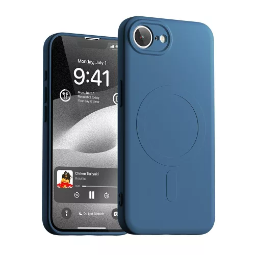 Mercury Semi-Silicone MagSafe iPhone 16e tok, kék