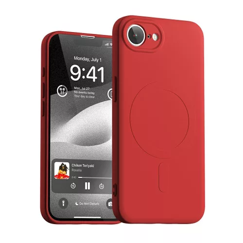 Mercury Semi-Silicone MagSafe iPhone 16e tok, piros