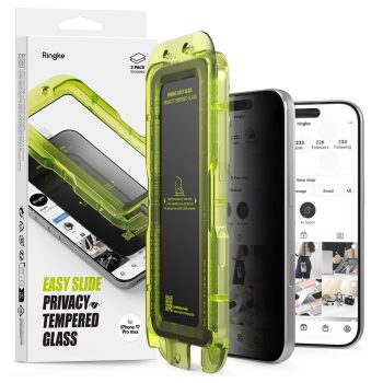   RINGKE EASY SLIDE 2-PACK iPhone 17 PRO PRIVACY betekintésvedő edzett üvegfólia