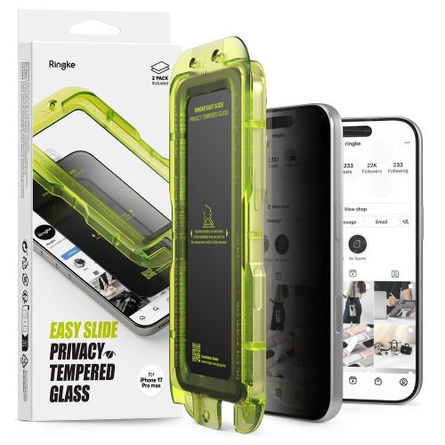 RINGKE EASY SLIDE 2-PACK iPhone 17 PRO PRIVACY betekintésvedő edzett üvegfólia