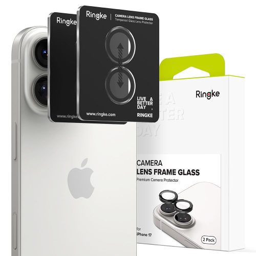 Ringke CAMERA FRAME PROTECTOR 2-PACK iPhone 17 kameravédő, fekete