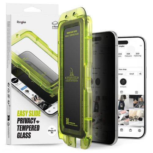 RINGKE EASY SLIDE 2-PACK iPhone 17 AIR PRIVACY betekintésvedő edzett üvegfólia