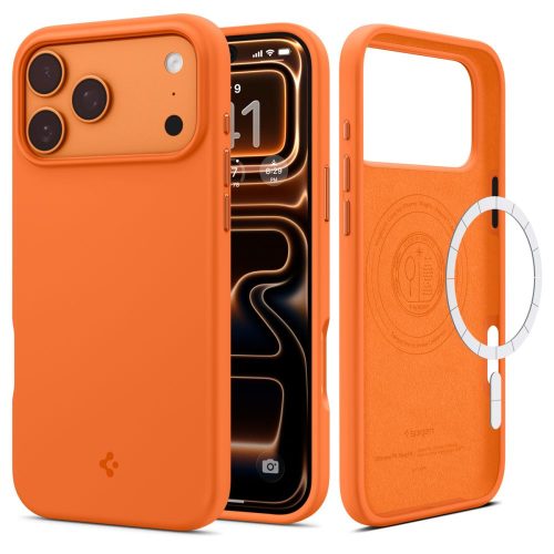 Spigen Silicone Fit Mag MagSafe Case iPhone 17 Pro Max tok, narancs