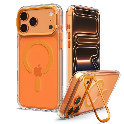 Spigen Ultra Hybrid Optik S MagSafe iPhone 17 Pro Max / 18 Pro Max (ACS11910) kameravédő, átlátszó-narancssárga
