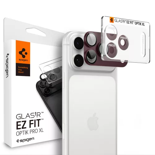 Spigen Glas.tR Camera EZ Fit Optik Pro XL 1 db iPhone 18 Pro (AGL12036) kameravédő, bordó