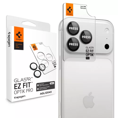 Spigen Optik Pro Glas.tR EZ Fit Camera Protector 2 db iPhone 18 Pro / 18 Pro Max (AGL12043) kameravédő, sötétszürke