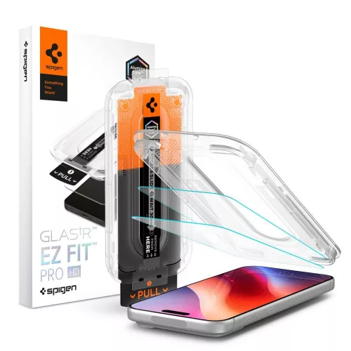 Spigen Glas.tR EZ Fit Pro HD iPhone 18 Pro / 17 Pro / 17 / 16 Pro (AGL12047) üvegfólia, átlátszó