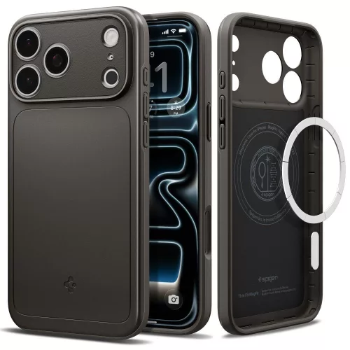 Spigen Thin Fit Mag MagSafe Gunmetal iPhone 18 Pro / 17 Pro (ACS12146) tok, sötétszürke