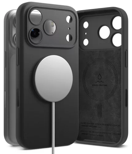 Ringke Silicone Magnetic MagSafe iPhone 18 Pro Max tok, fekete