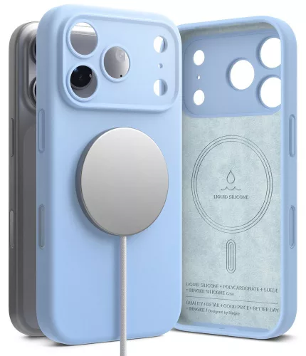 Ringke Silicone Magnetic MagSafe iPhone 18 Pro Max tok, világoskék