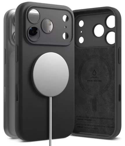 Ringke Silicone Magnetic MagSafe iPhone 18 Pro tok, fekete