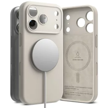   Ringke Silicone Magnetic MagSafe Stone iPhone 18 Pro tok, szürke