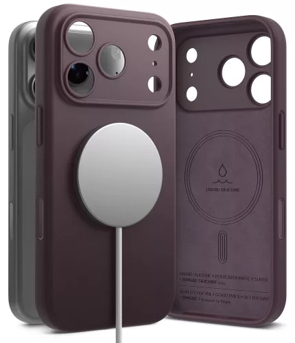 Ringke Silicone Magnetic MagSafe Dark Cherry iPhone 18 Pro tok, bordó