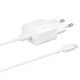 SAMSUNG original hálózati töltő Type C + kábel Type C to Type C PD 3A 15W EP-T1510XWEGEU, fehér