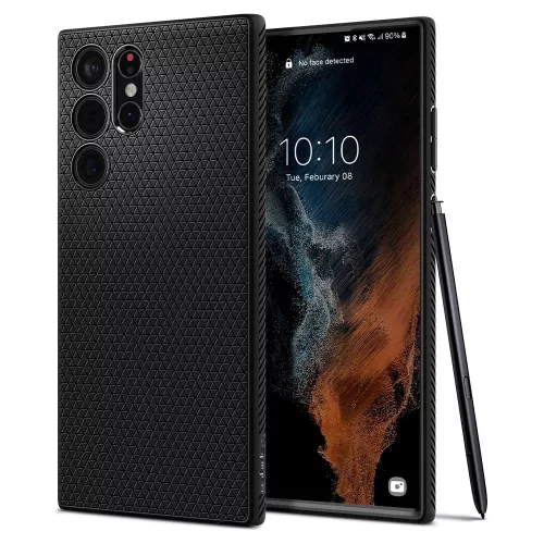 Spigen Liquid Air tok Samsung Galaxy S22 Ultra matt, fekete