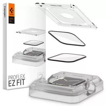   SPIGEN PROFLEX "EZ FIT" 2-PACK APPLE WATCH 7/8/9 (45 MM), átlátszó hibrid üvegfólia