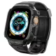 Spigen Rugged Armor Apple Watch Ultra 1/2 (49mm) ütésálló tok és óraszíj, fekete