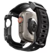 Spigen Rugged Armor Apple Watch Ultra 1/2 (49mm) ütésálló tok és óraszíj, fekete