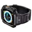 Spigen Rugged Armor Apple Watch Ultra 1/2 (49mm) ütésálló tok és óraszíj, fekete