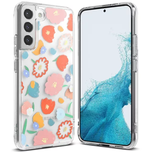 Ringke Fusion Design Armor Case, gélkerettel Samsung Galaxy S22 Plus, átlátszó, színes