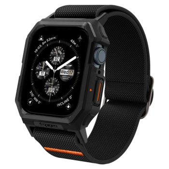   Spigen Lite Fit Pro Apple Watch 4/5/6/7/8/9/SE (44/45mm) matt tok és szövet szíj, fekete