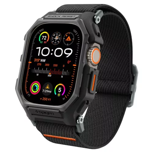 Spigen Lite Fit Pro Apple Watch Ultra 1/2 (49mm) matt tok és szövet szíj, fekete