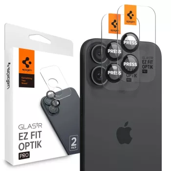   SPIGEN OPTIK PRO GLAS.TR ”EZ FIT” CAMERA PROTECTOR 2-PACK IPHONE 16 / 16 PLUS tok, fekete