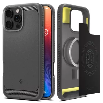   Spigen Rugged Armor Mag Magsafe case iPhone 16 Pro Max 6,9" tok, szürke