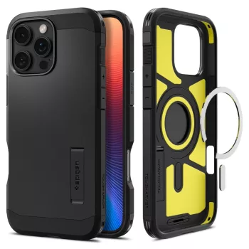 Spigen Tough Armor MagSafe iPhone 16 Pro tok, fekete