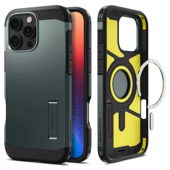 Spigen Tough Armor Mag MagSafe IPHONE 16 Pro tok, zöld