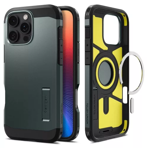 Spigen Tough Armor Mag MagSafe IPHONE 16 Pro tok, zöld