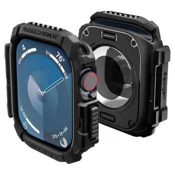 Spigen Rugged Armor tok Apple Watch 10 46mm tok, fekete