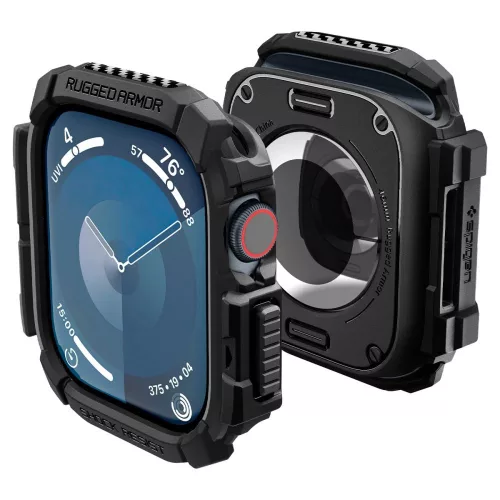 Spigen Rugged Armor tok Apple Watch 10 46mm tok, fekete