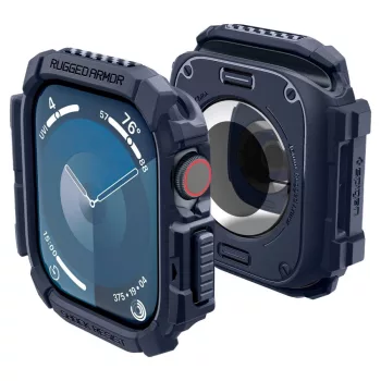 Spigen Rugged Armor tok Apple Watch 10 46mm tok, sötétkék