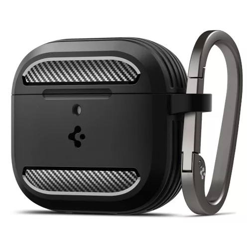 Spigen Rugged Armor AirPods 4 matte tok, fekete ACS08642
