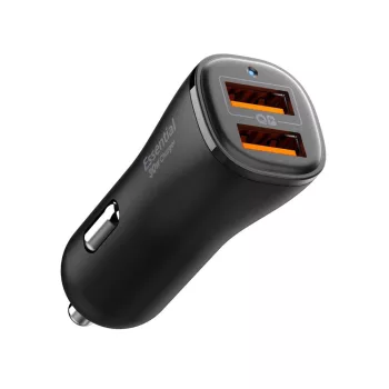 Spigen Essential EV302, 30W, 2xUSB-A, autós töltő, fekete