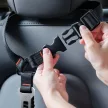 SPIGEN PS100 Universal Car Seat Belt Holder Pets, autós biztonságiöv-tartó, fekete